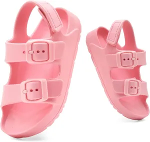 Toddler Unisex Adjustable Buckle Sandals ?C Comfortable Open Toe Beach & Pool Shoes for Boys & Girls with Back Strap