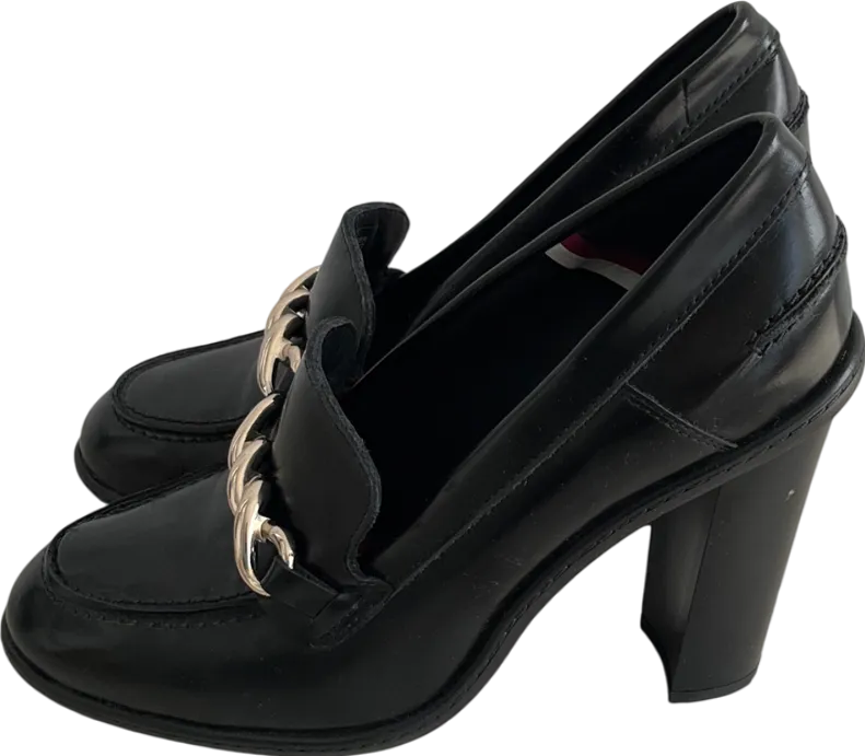 Tommy Hilfiger Black Twist High Heel Loafer UK 7 EU 40 👠