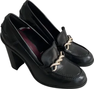 Tommy Hilfiger Black Twist High Heel Loafer UK 7 EU 40 👠