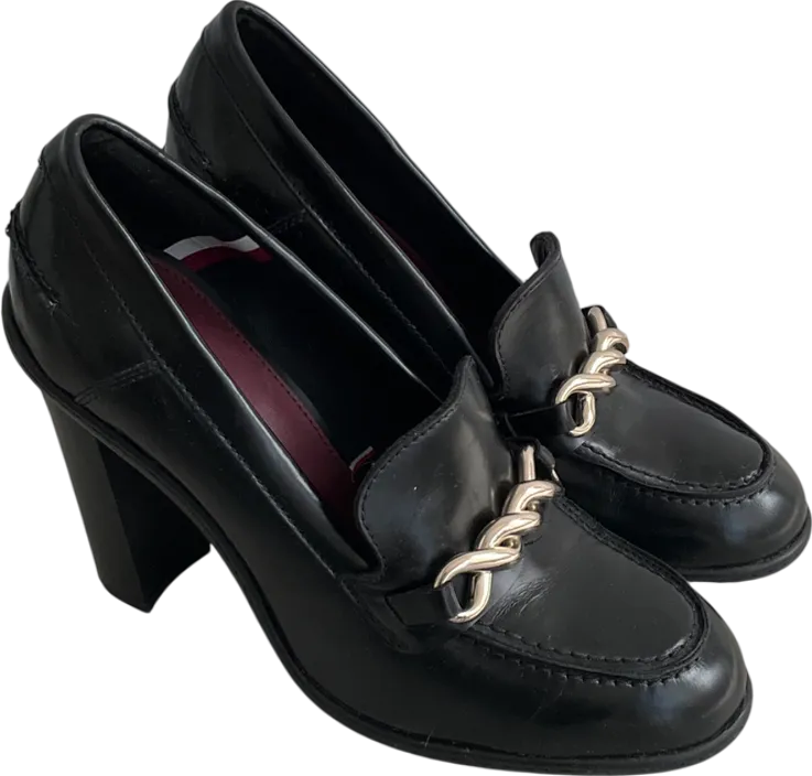 Tommy Hilfiger Black Twist High Heel Loafer UK 7 EU 40 👠