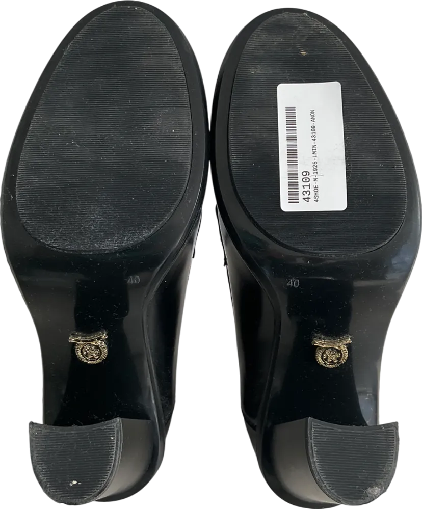 Tommy Hilfiger Black Twist High Heel Loafer UK 7 EU 40 👠