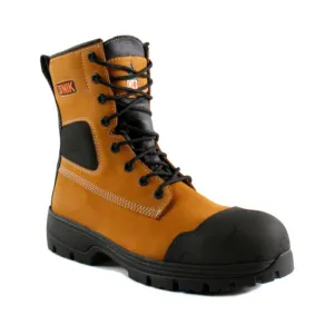 Unik Men's Safety Work Boots Contractor 8" Leather Ankle Lock System with Vibram® Fire & Ice Sole | Sizes 5-13