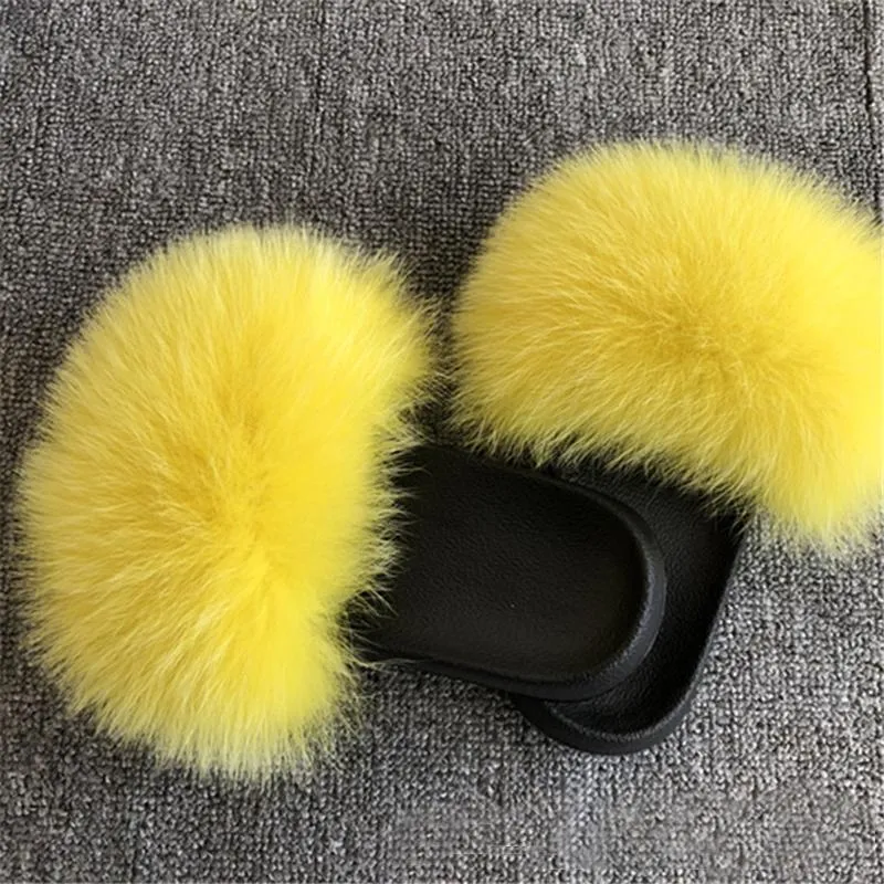 Women Summer Non Slip Furry Slide
