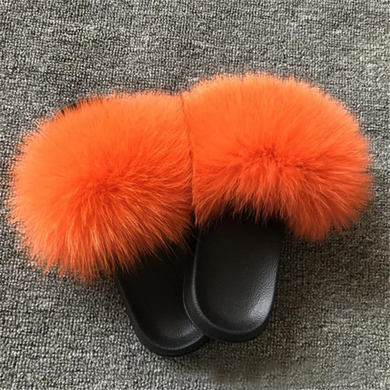 Women Summer Non Slip Furry Slide
