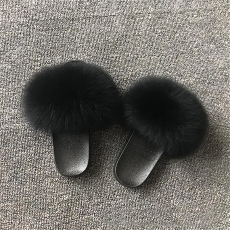 Women Summer Non Slip Furry Slide