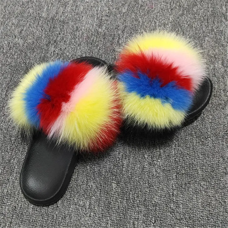 Women Summer Outdoor Furry Slide Sandals
