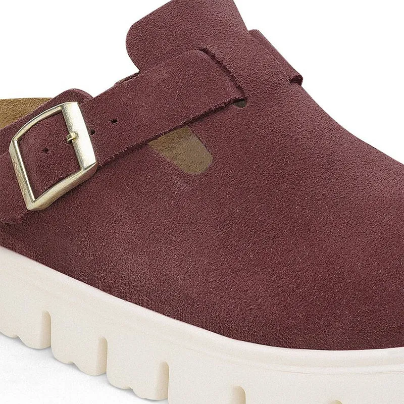 Women's Papillio by Birkenstock Boston Narrow Chunky Berry Crush Suede