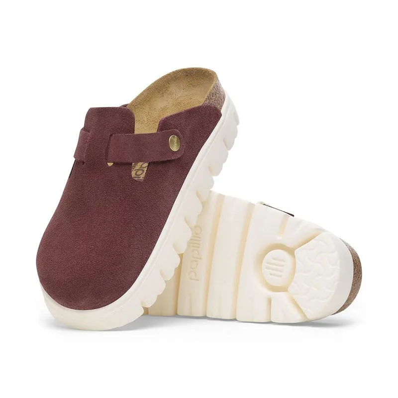 Women's Papillio by Birkenstock Boston Narrow Chunky Berry Crush Suede