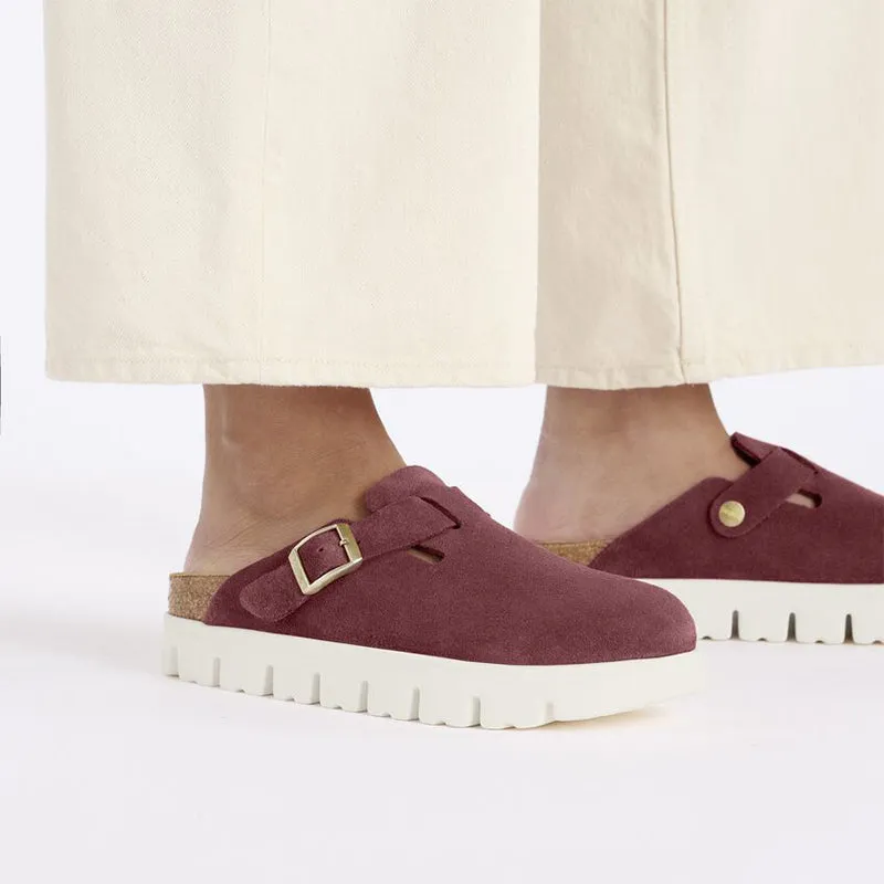 Women's Papillio by Birkenstock Boston Narrow Chunky Berry Crush Suede