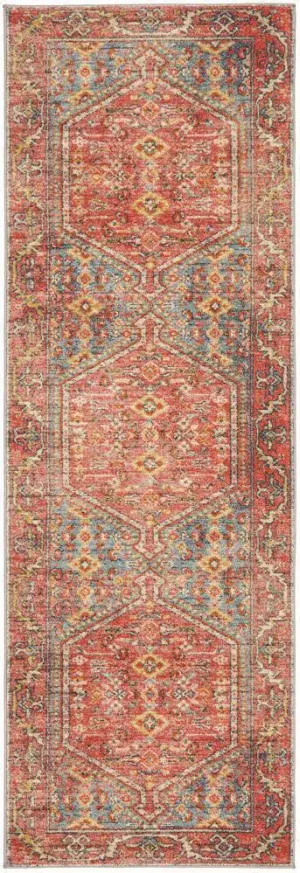 Zora Red Tribal Runner Rug