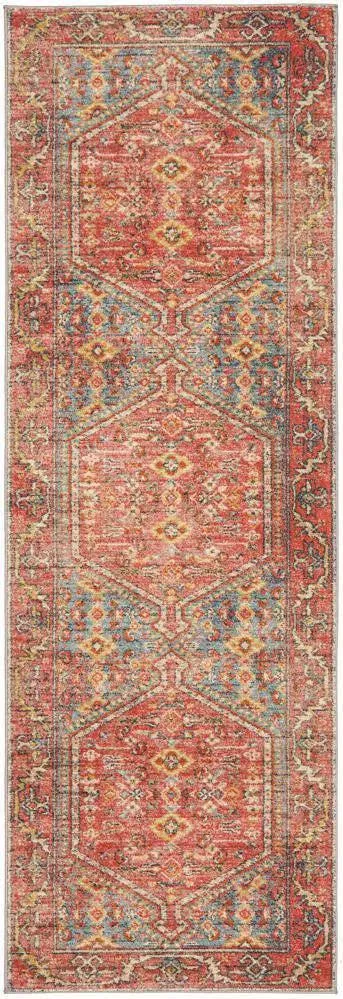Zora Red Tribal Runner Rug